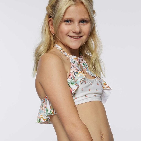 O’Neil’s | ARDEN FLORAL RUFFLE HI-NECK SWIM, Size 12, NWT - Picture 10 of 12